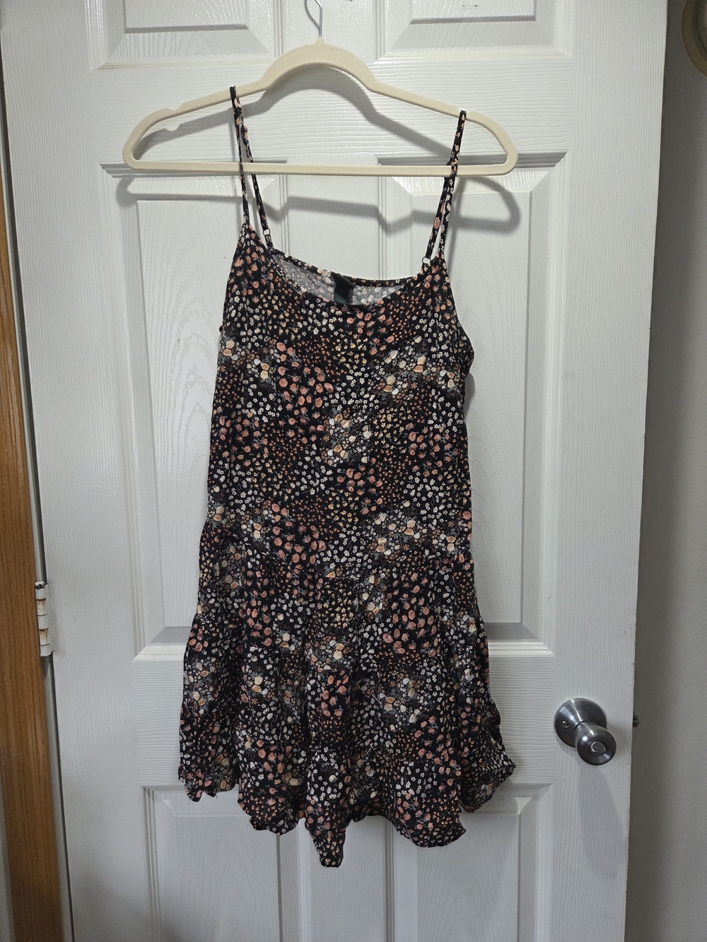 wild fable Black Floral Spaghetti Strap Dress